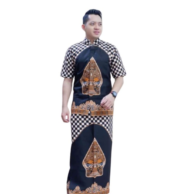 Batik solo setelan sarung dan kemeja