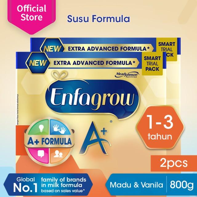 Enfagrow A+ 3 Susu Bubuk Formula Pertumbuhan Batita Vanila dan Madu Usia 1-3 Tahun 2 x 400 gr