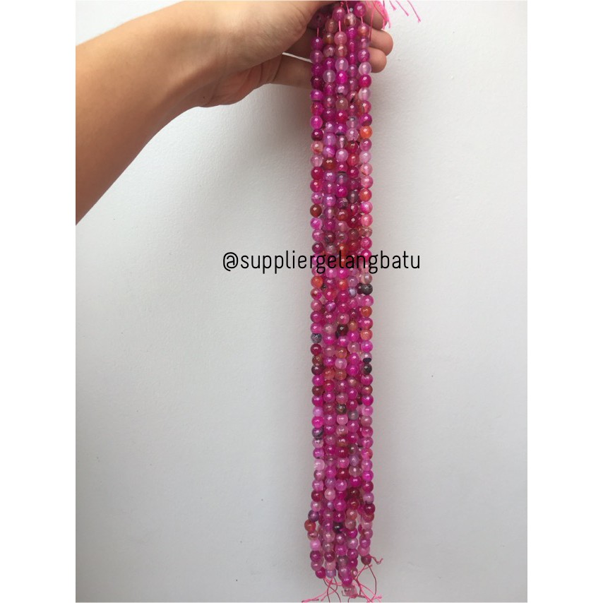 bahan batu 8mm Purple Agate cutting aksesoris facet gelang kalung ungu agatis supplier gelang kalung