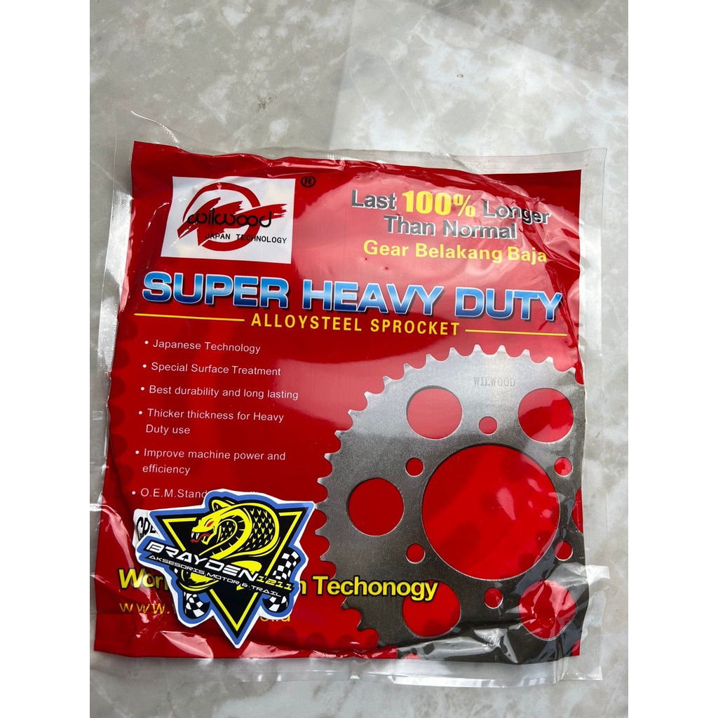 GEAR BELAKANG CRF 46 48 50 52 53 54 55 56/GEAR BELAKANG CRF 150 GOLD SSS VZM WILWOOD