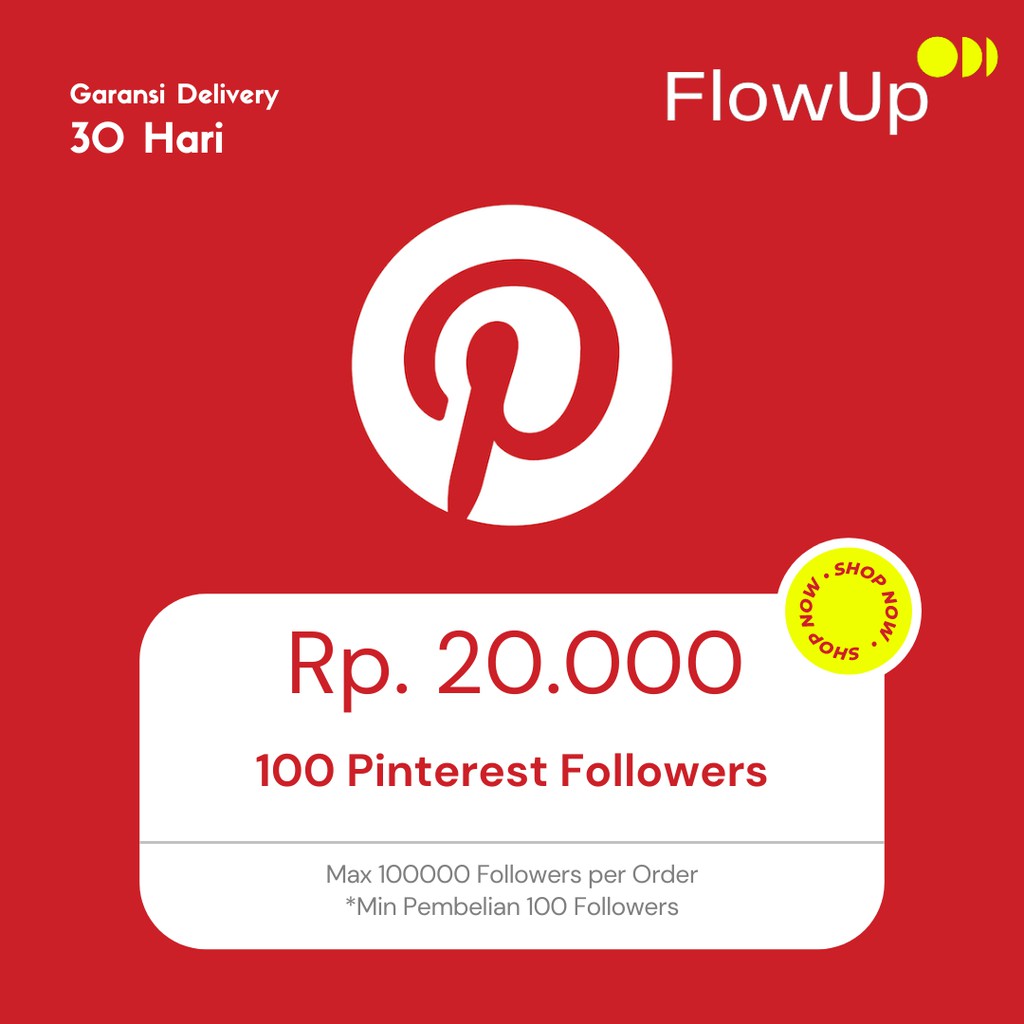 Jasa Topup Pinterest Akun [Followers/Likes/Board Followers] - Kualitas Terbaik dan Termurah Garansi