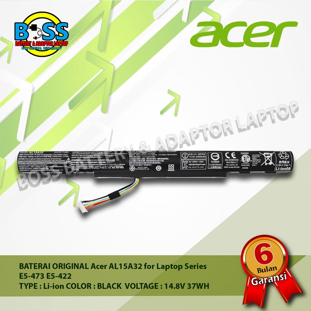 Baterai Original Acer E5-473 AL15A32 14.8 V 37 WH