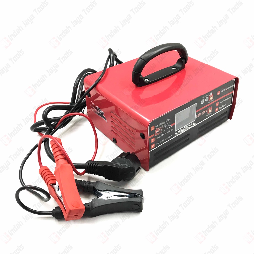 REDFOX SMART 25A Battery Charger Cas Aki Kering Basah 25 A Setrum Aki