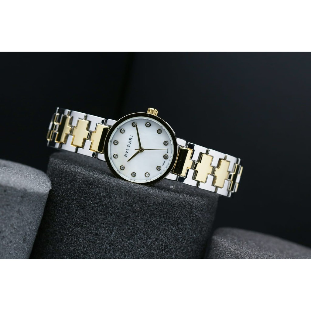 Jam Tangan Wanita Cewek Analog Fashion Bulgari Premium Tali Rantai