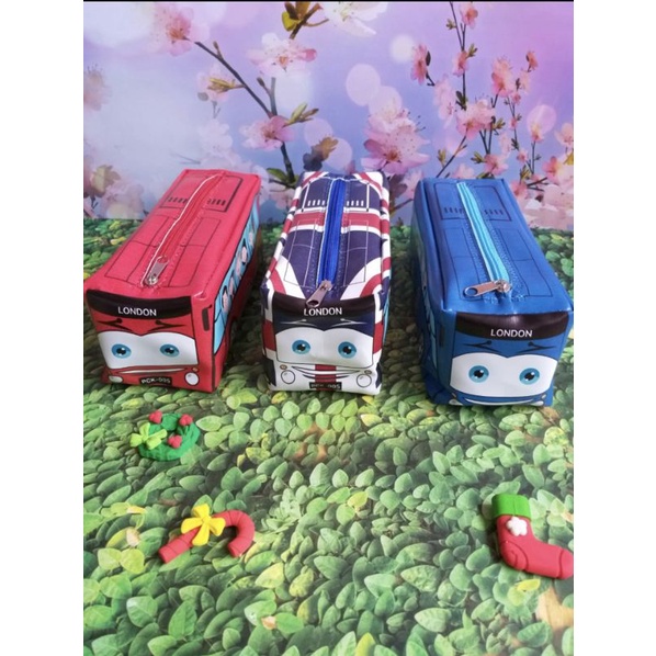 Kotak Pensil KAIN/PENCIL CASE PVC/tempat pensil-BUS