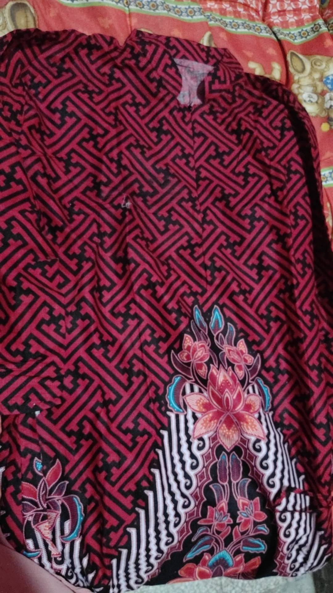 Batik Couple Keluarga Sania Ruffle Ori Ndoro Jowi Dnt Motif Bata Merah