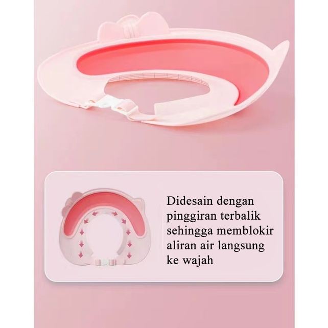 [1KG 13PCS] Babyland Topi Keramas Penutup Rambut Topi Perlindungan Saat Mandi Adjustable Baby Shower Shampoo Cap