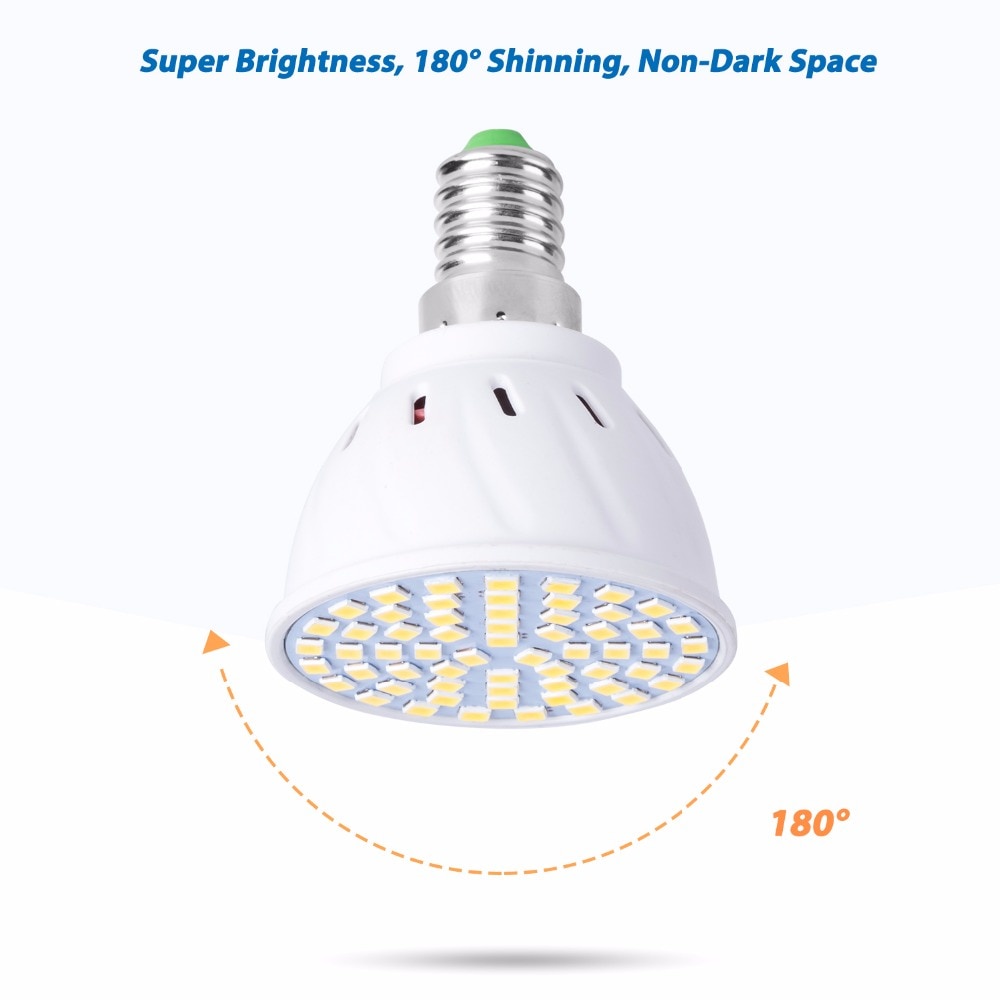 Lampu Bohlam LED Spotlight Bulb 80 LEDs 9W 220V GU10 - 7RFL1RWH White