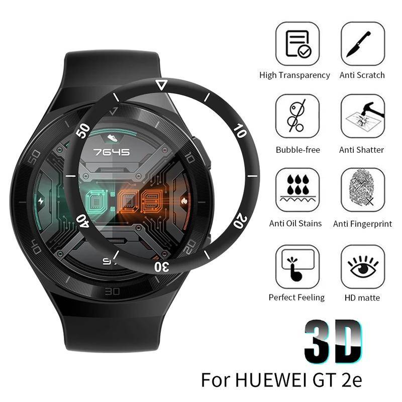 Pelindung Layar Tempered Glass Lengkung Tipis 42mm 46mm Untuk Huawei watch 3 pro GT2 GT3 GT2e GT runner Film Huawei Honor Magic 2 GS3