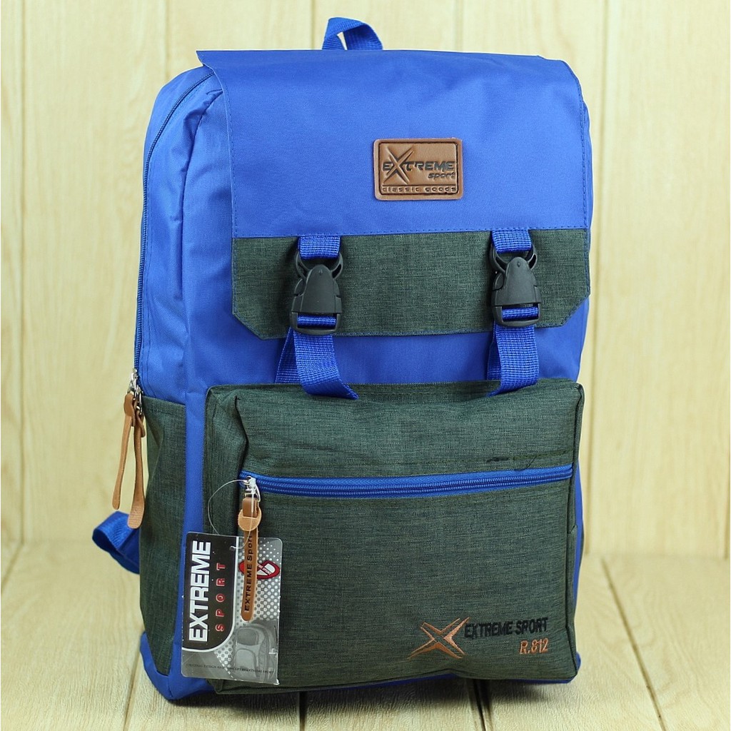 BEST SELLER Ransel Pria Wanita Tas Distro Extreme Biru Backpack Laptop Tas Sekolah Kuliah Kasual