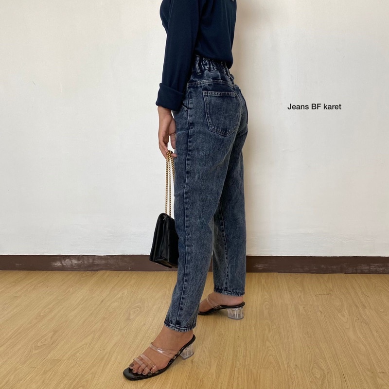 CELANA JEANS KULOT CELANA JEANS KARET