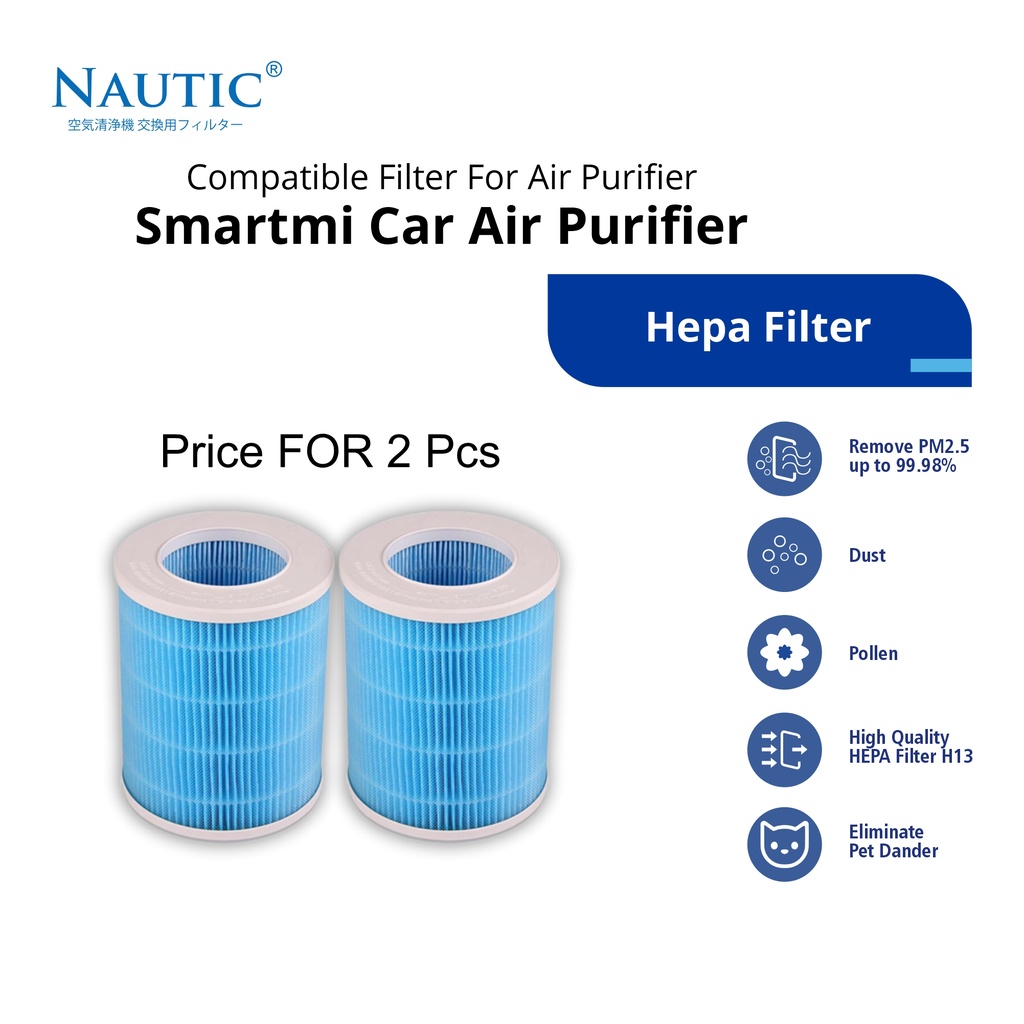 NAUTIC - Replacement untuk filter Xiaomi smartmi car air purifier / HEPA FILTER