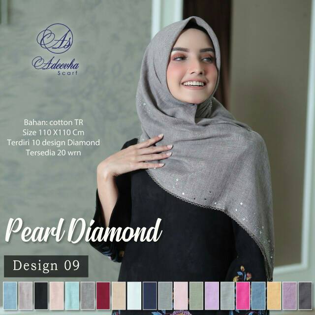READY LAGIIHH  SQUARE PEARL DIAMOND BY ADEEVA SCARF