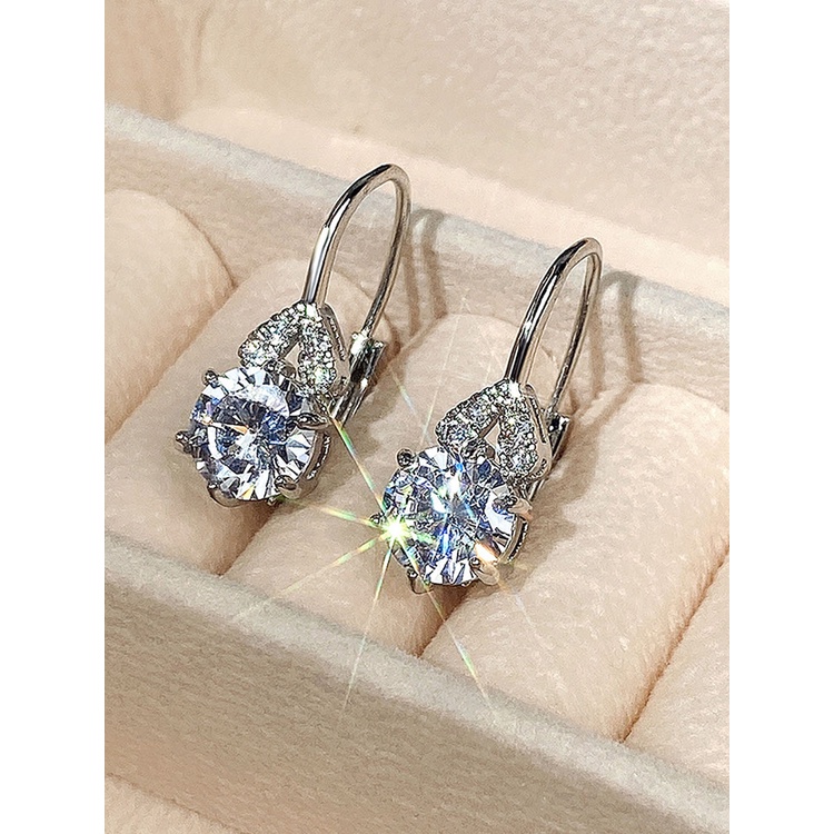 Anting Kristal Cubic Zirconia Gaya Romantis Untuk Wanita