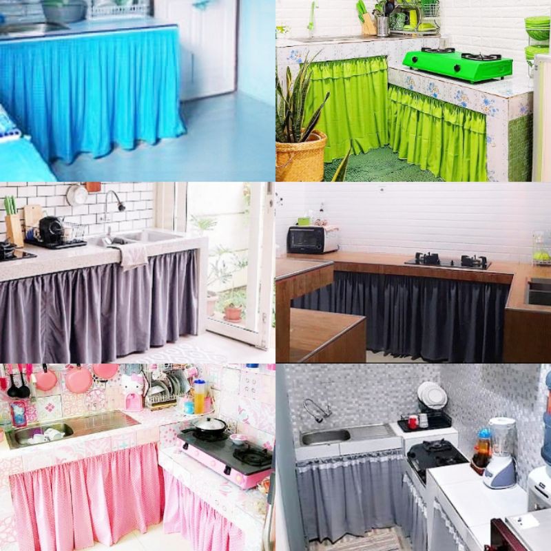 Gorden Kolong Dapur Motif Polos