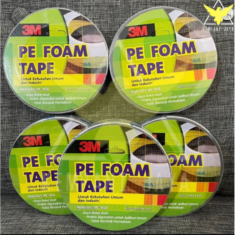 

Double Tape Original Pe Foam 3M Grey 24mm x 4mm Super Lengket dan Kuat / Lem solatip