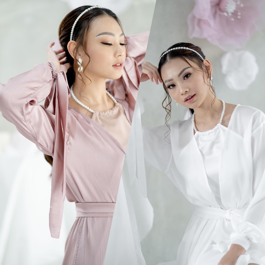 Penelope Pearl Robe - FAE Collection- Kimono Pengantin Wedding Robe Bride Robe Pearl dan Cradenza