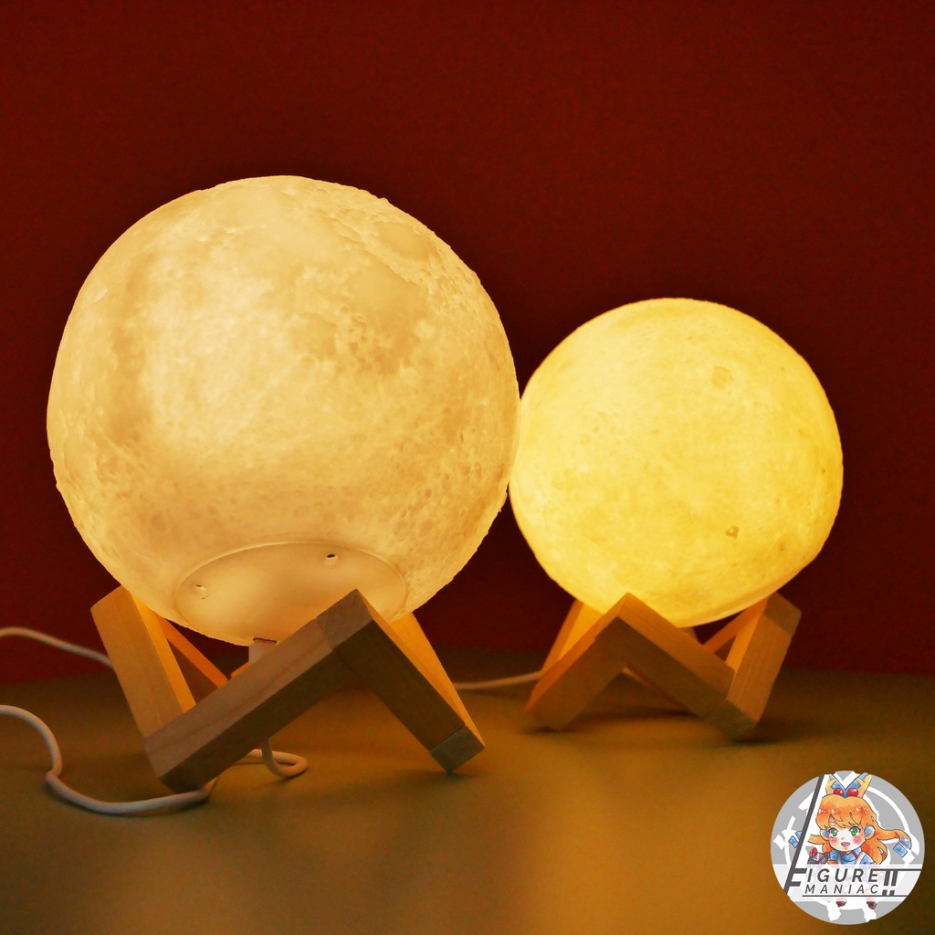Lampu Tidur Bentuk Bulan Aesthetic Premium Dengan Kabel USB Tanpa Batre