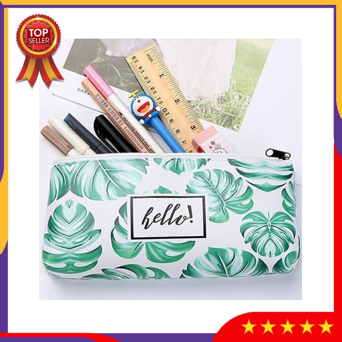 

ZVBS7 Tempat Pensil Daun Pencil Case Pouch Alat Tulis Pensil Perlengkapan Sekolah