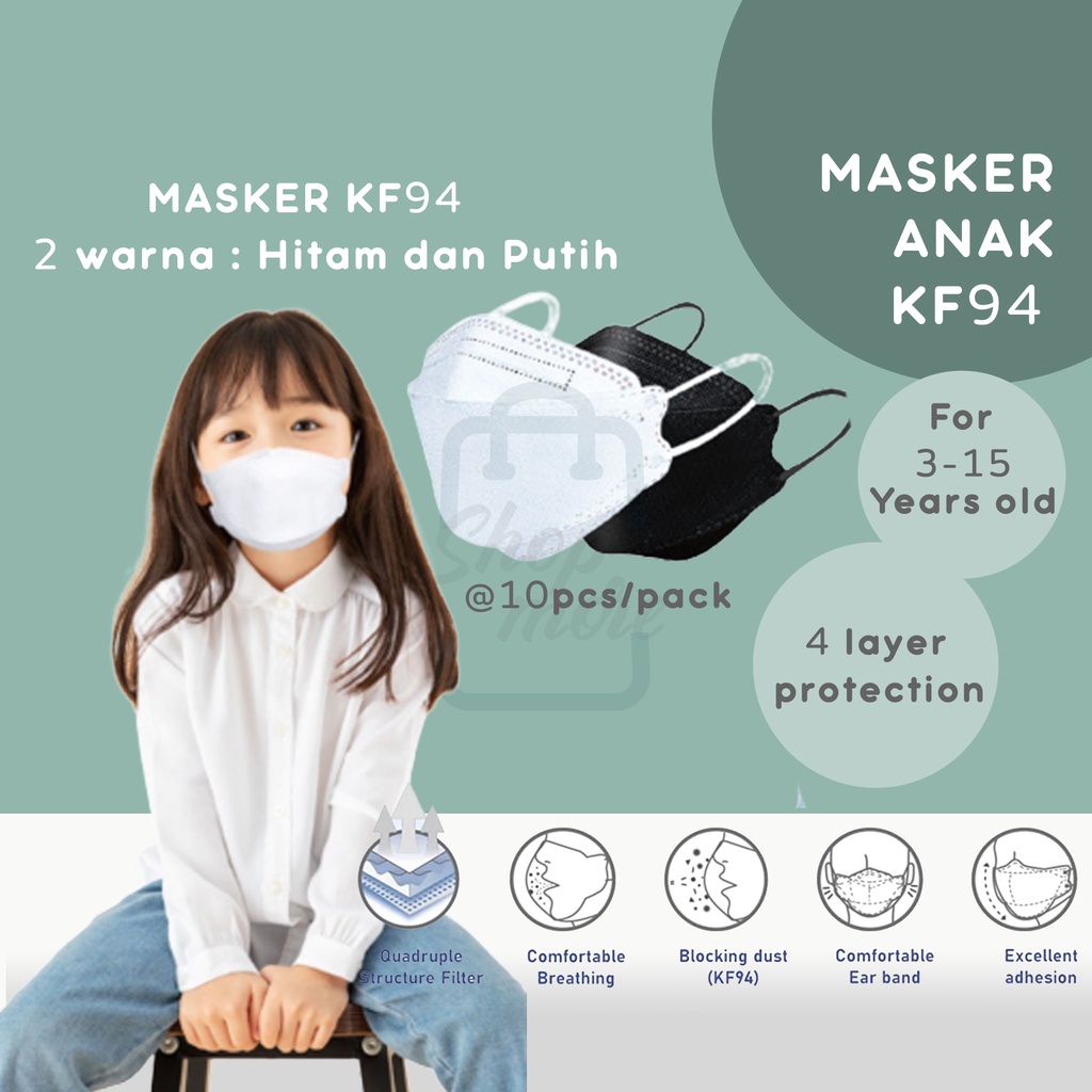 Masker Anak KF94/Masker Anak Korea 4PLY/Masker Anak KF94 EVO