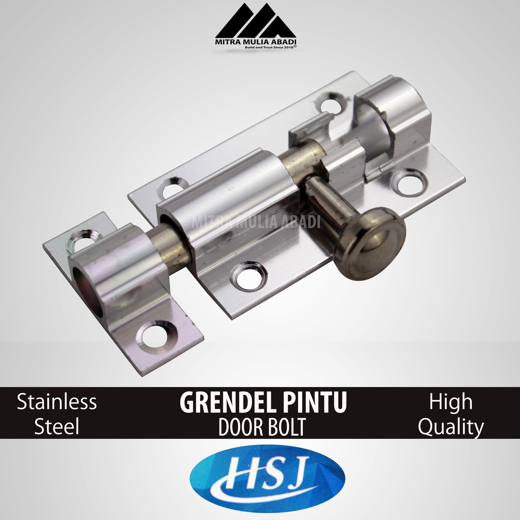 Grendel 2&quot;  Slot Pintu Silver Barrel Bolt