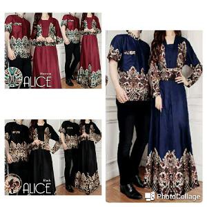 atk cp mariana alice couple mama papa pasangan kembaran samaan batik etnik songket gaun pesta lebar
