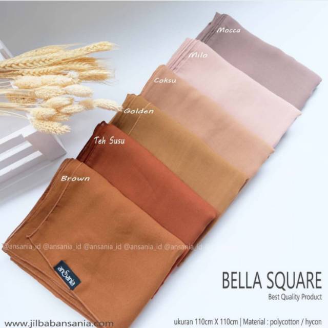 Segi Empat Polos BELLA SQUARE Polycotton Double Hicon ori Ansania