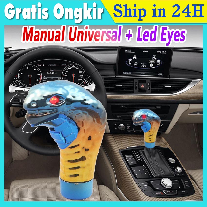Gear Shift Knob Perseneling Mobil Bentuk Ular Untuk Dengan Mata Led Semua Tuas Perseneling Mobil Man