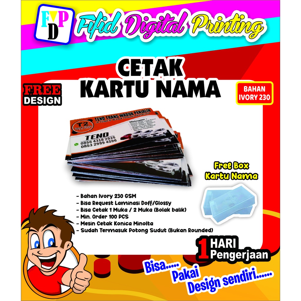 Jual Kartu Nama Custom Murah Shopee Indonesia