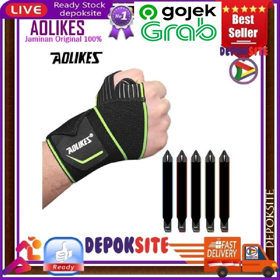 1 Pcs Aolikes 1540 Hand Wraps Wrist Strap Band Sarung Tangan Gym Fitness Pelindung Lengan Tangan