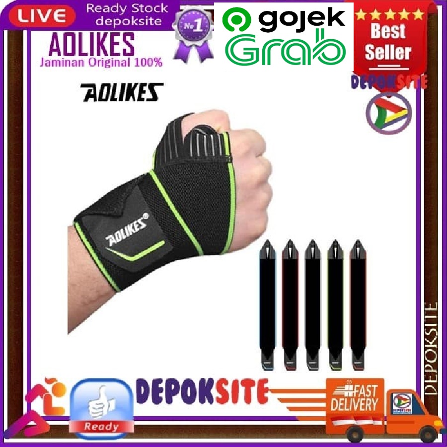 1 Pasang Aolikes 1540 Hand Wraps Wrist Strap Band Sarung Tangan Gym Fitness Pelindung Lengan Tangan