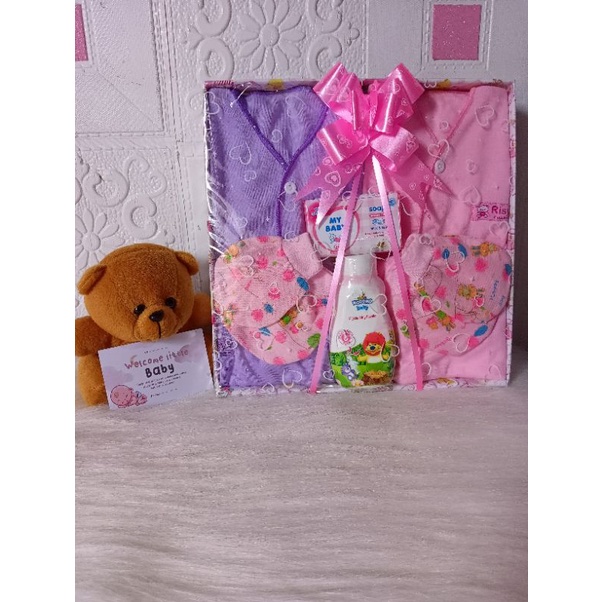 Hampers Bayi/Kado Bayi/Kado Lahiran/Bayi Newborn/parcel baju bayi cewe dan cowo-pink S