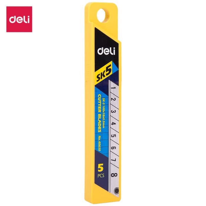 

REFILL ISI 5 PISAU CUTTER BESAR DELI SK-5 CUTER BLADES ANTI KARAT L-150