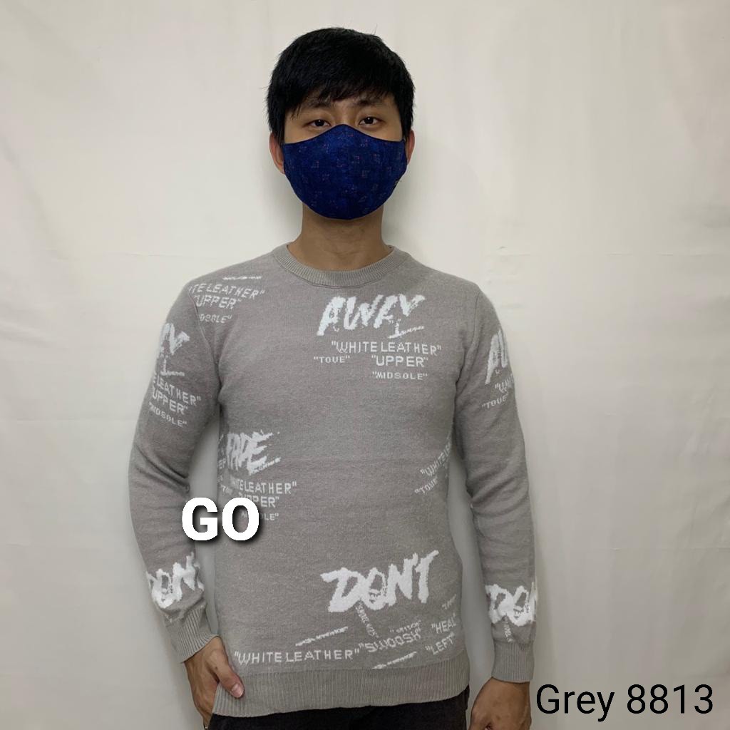 gof IMPORT SWEATER LONG XIN 8813 ECV Pakaian Pria Outerwear Sweater Original Lengan Panjang