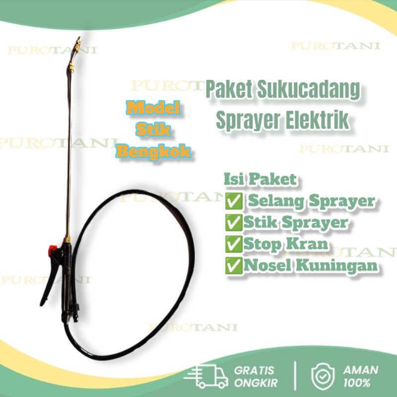 Set Sparepart Tangki Cas Keran sprayer Elektrik Stik selang nosel