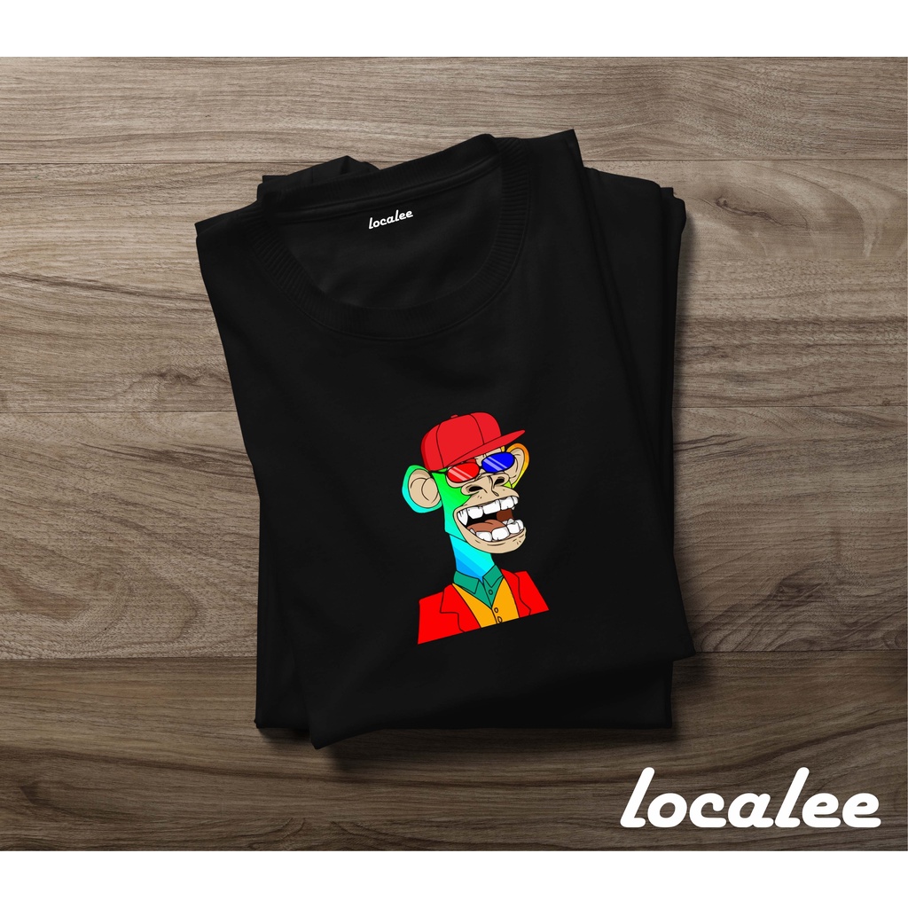 NFT TSHIRT/ KAOS NFT BLACK APE- RAINBOW GLASSES APE TSHIRT/ KAOS KOLEKSI NFT/ NFT COLLECTION TSHIRT 
