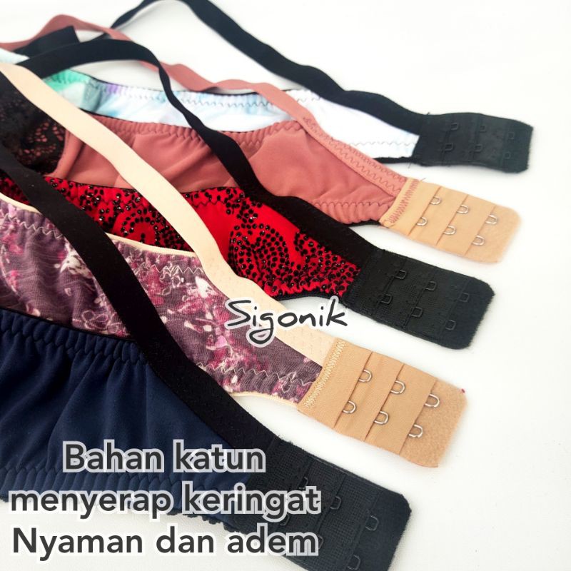 Bra BH Sport Wanita Tanpa Busa dan Kawat Motif JBT 34 36 38 40 42 Jumbo Big Size Cup Besar  Motif