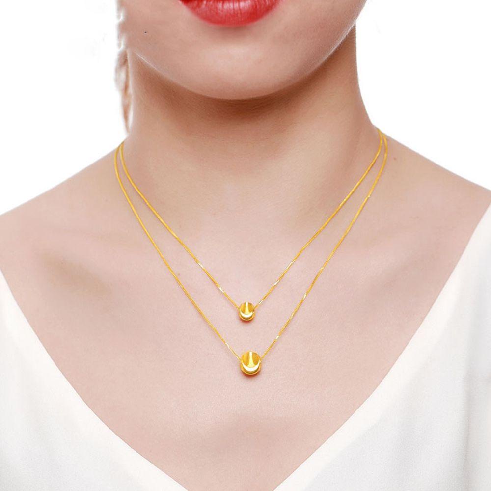 Mxbeauty Kalung Manik Emas Retro Temperamen Rantai Klavikula Wanita Kalung Vietnam Pasir Emas Mata Kucing Gaya Korea Kalung