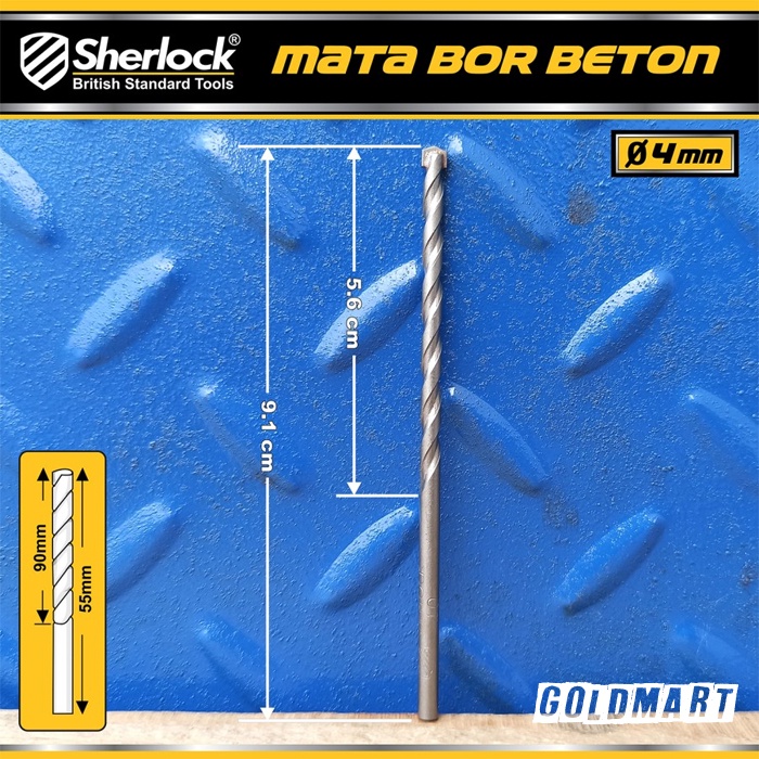 Mata Bor Beton TCT 4 mm Original Sherlock (Tungsten Carbide Tips)