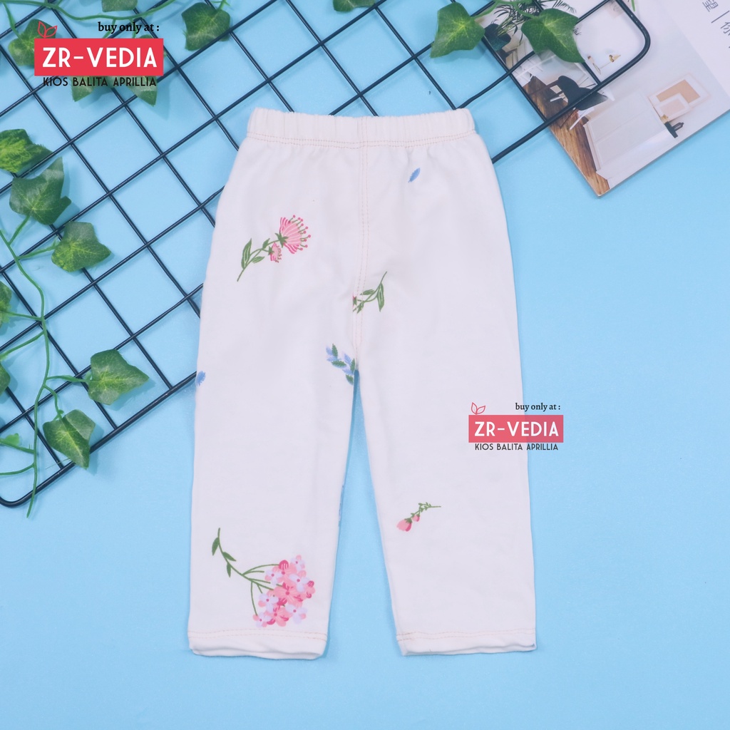 Legging White uk Bayi-15 tahun / Leging Panjang Anak Perempuan Bahan Kaos Baby Terry Celana Putih Lejing Laging ZR Vedia