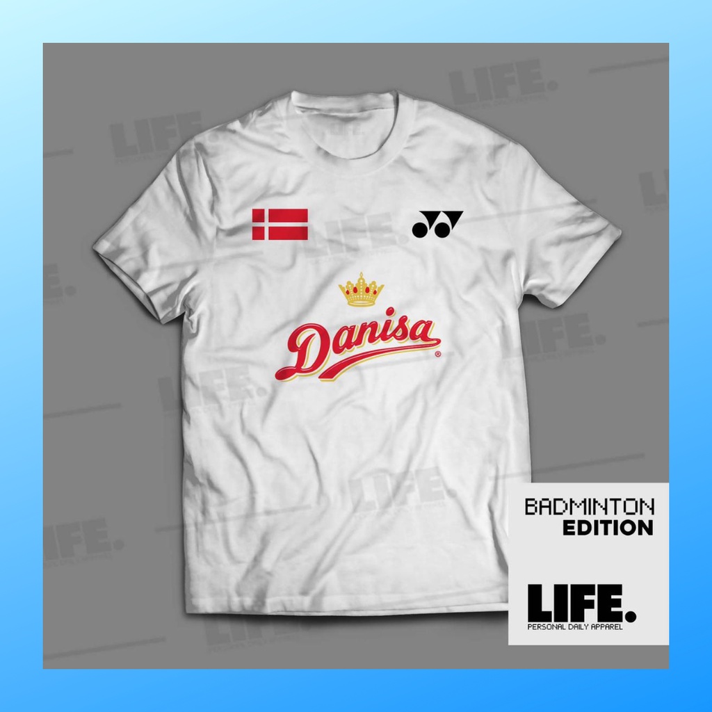 Kaos pria katun combed distro badminton baju atasan wanita dewasa t-shirt vintage outfit premium casual suit pakaian bulutangkis merchandise oneck oblong lengan pendek apparel life kombed YY02 putih