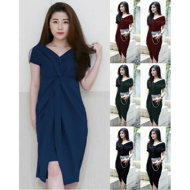 Baju Dress Pendek  Wanita  Fashion  Nagita Black Navy 