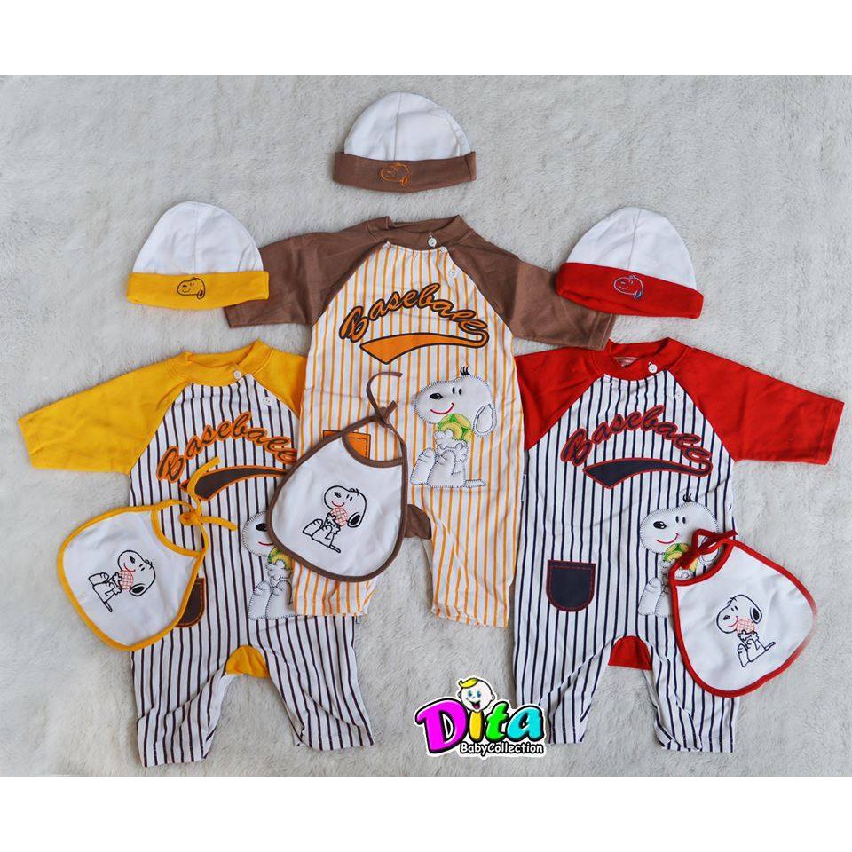 Romper 3in1(Romper , slaber , topi ) /Romper Bayi Lucu/ Romper Bayi/ Jumper Bayi lucu