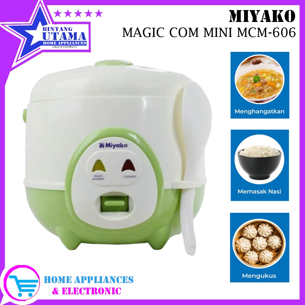(COD) Magic Com Miyako MCM606A/ MCM 606 A / MCM-606 A - Rice Cooker Miyako MCM606 - HIJAU