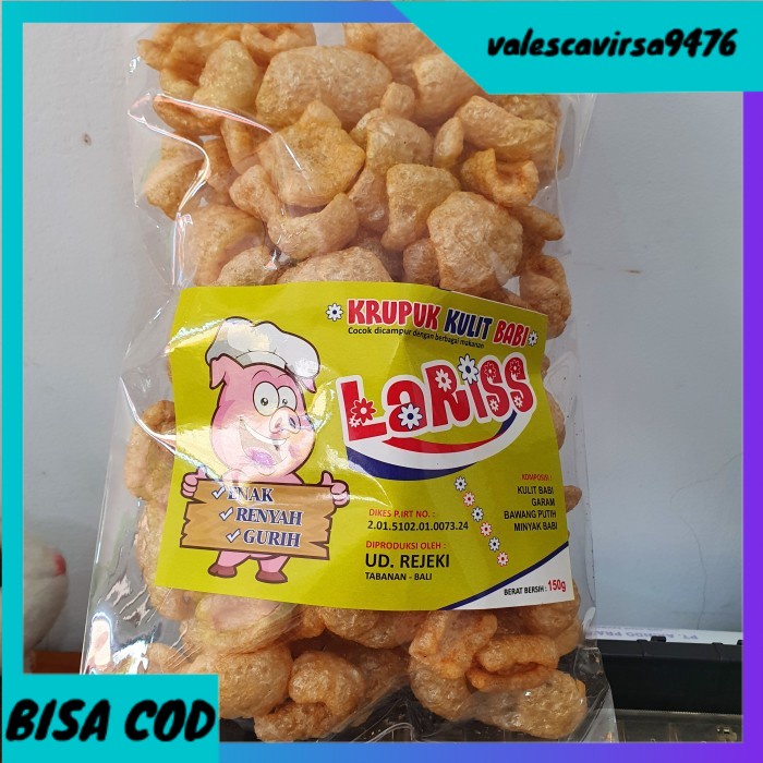 

⭐BISA COD⭐ kerupuk kulit babi - laris - rejeki - krupuk babi - 150 gram