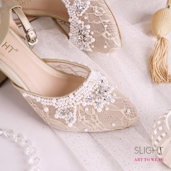 SLIGHT Sepatu Wedding Ankle Strap Adeline Gold-1