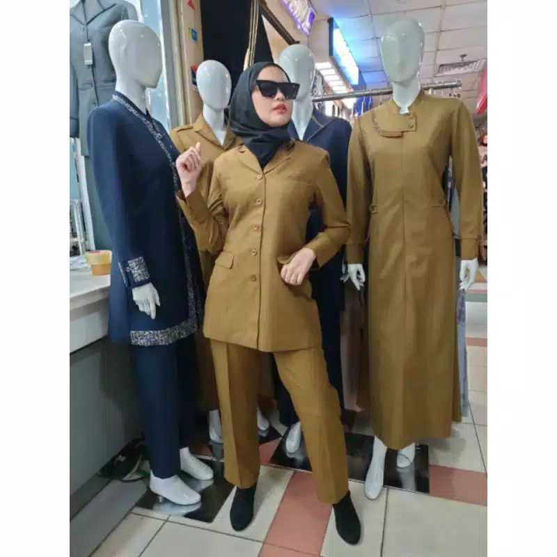 Blazer Wanita Blazer Pemda Tua Wanita Setelan Celana Seragam dinas Wanita Seragam Pemda Khaki Baju G