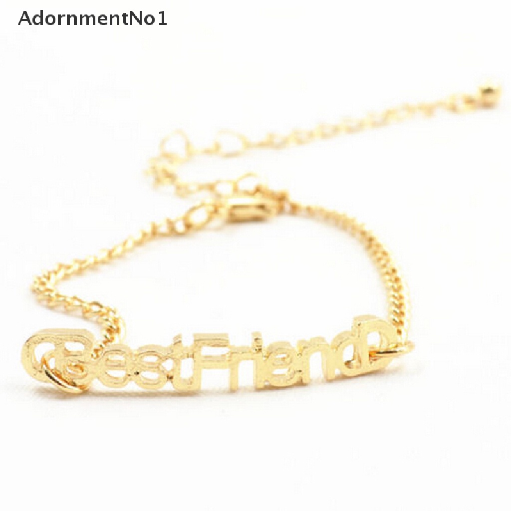 (AdornmentNo1) Gelang Persahabatan Bahan Alloy Desain Tulisan Best Friends Untuk Pria / Wanita