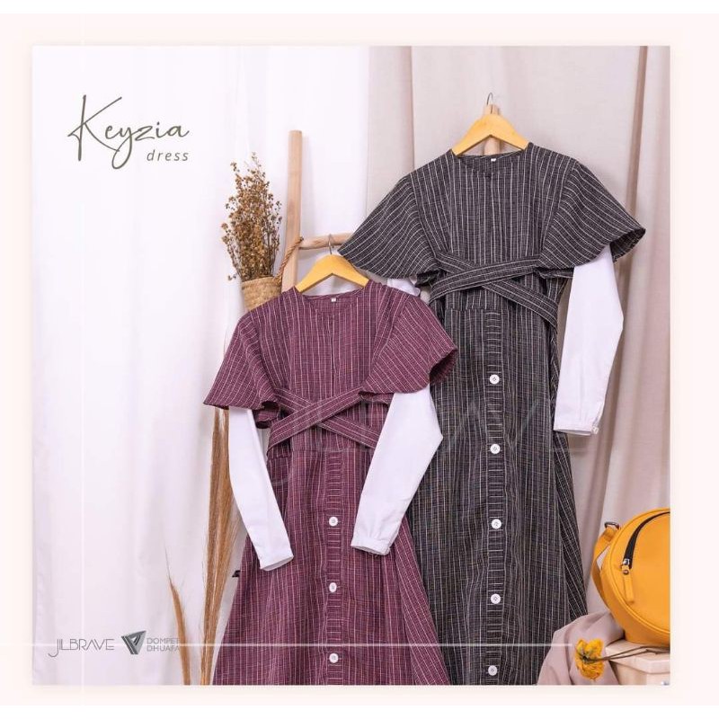 KEYZIA DRESS CHERRY JILBRAVE|PAKAIAN WANITA|BEST SELLER| SIZE XL