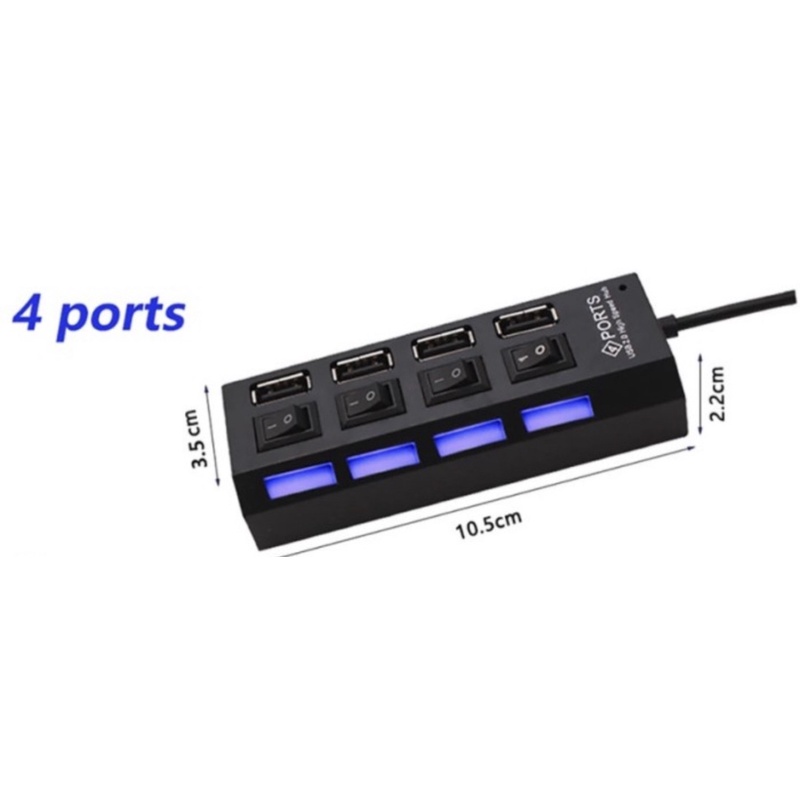 USB Hub 4 Pot - USB Hub 4 Port Output On Off Saklar Lampu USB 2.0